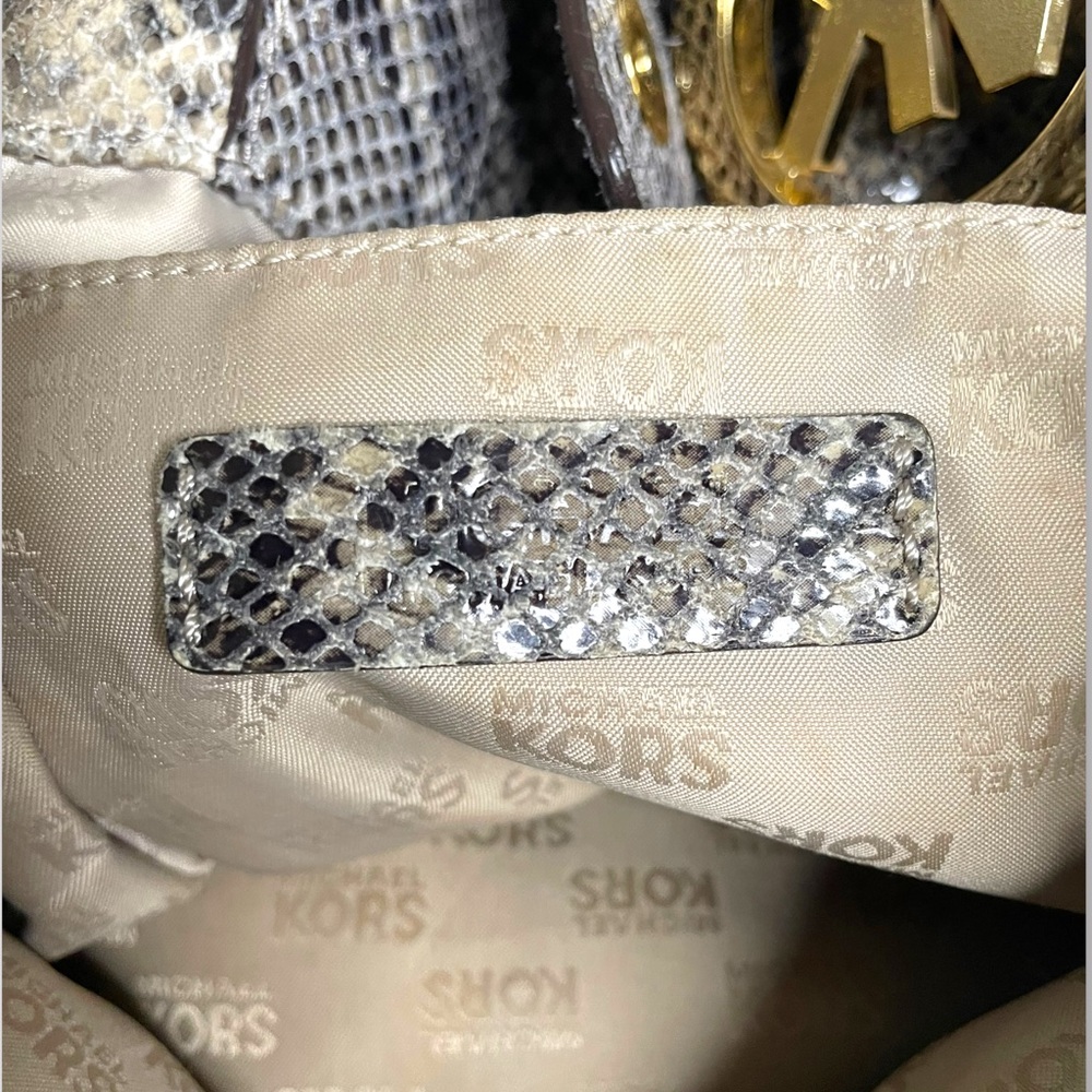 Michael Kors - Python Embossed Leather Shoulder B… - image 7